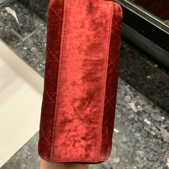❌SOLD ❌vintage Dior lady Dior red velour mini bag - Picture 10 of 15
